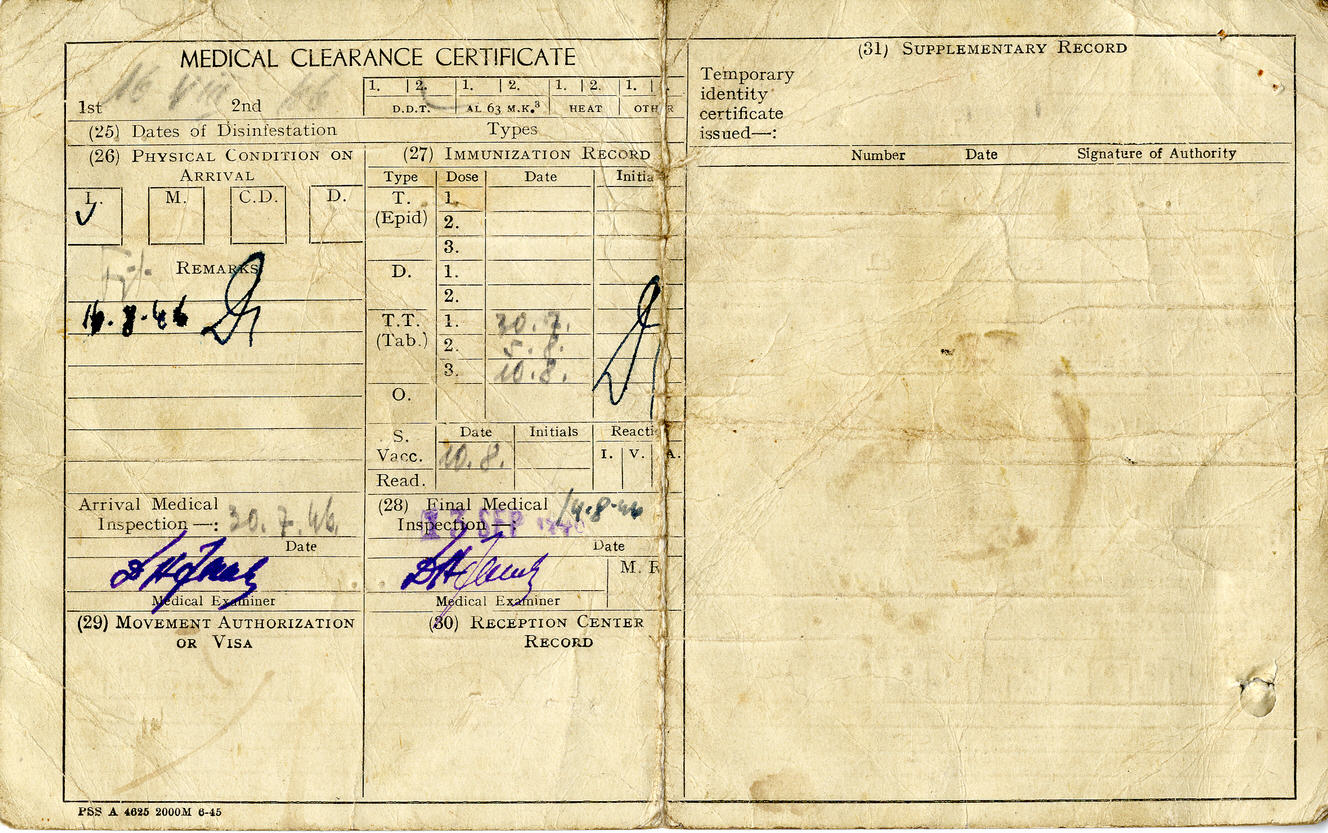 Bild zum Dokument Registrierkarte einer ungarischen DP vom 30. Juli 1946