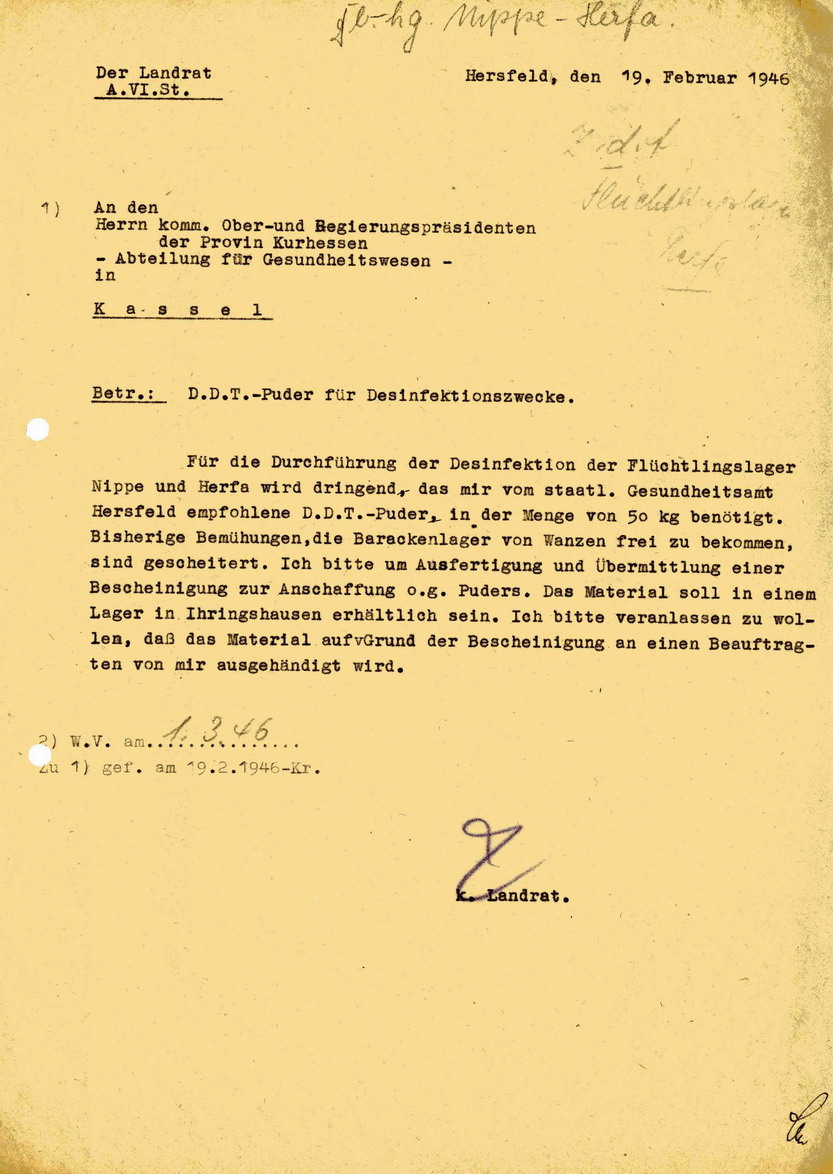 Bild zum Dokument August-Martin Euler an die Abteilung Gesundheitswesen im Regie