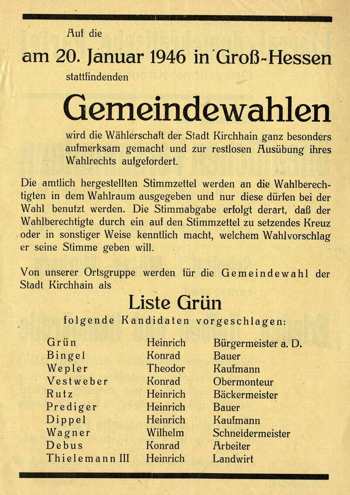 Bild zum Dokument Flugblatt: Einladung der LDP Ortsgruppe Kirchhain zu einer Wah