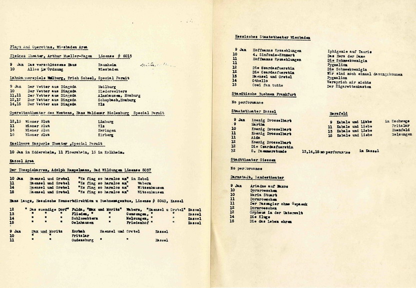 Bild zum Dokument Liste der Theateraufführungen in Hessen, 1946