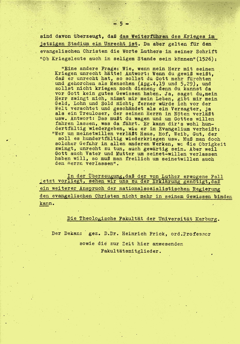 Bild zum Dokument Gutachten der Theologischen Fakultät der Universität Marburg,