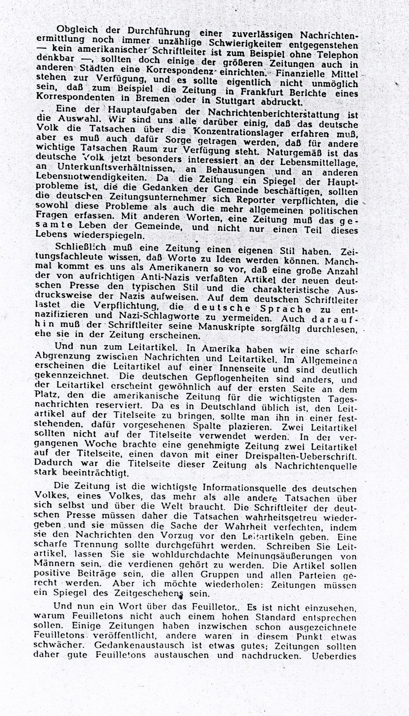 Bild zum Dokument Bericht Shepard Stones über den Aufbau der demokratischen Pres