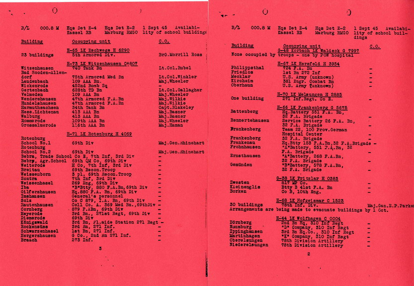 Bild zum Dokument Liste über beschlagnahmte Schulgebäuden im Regierungsbezirk Ka