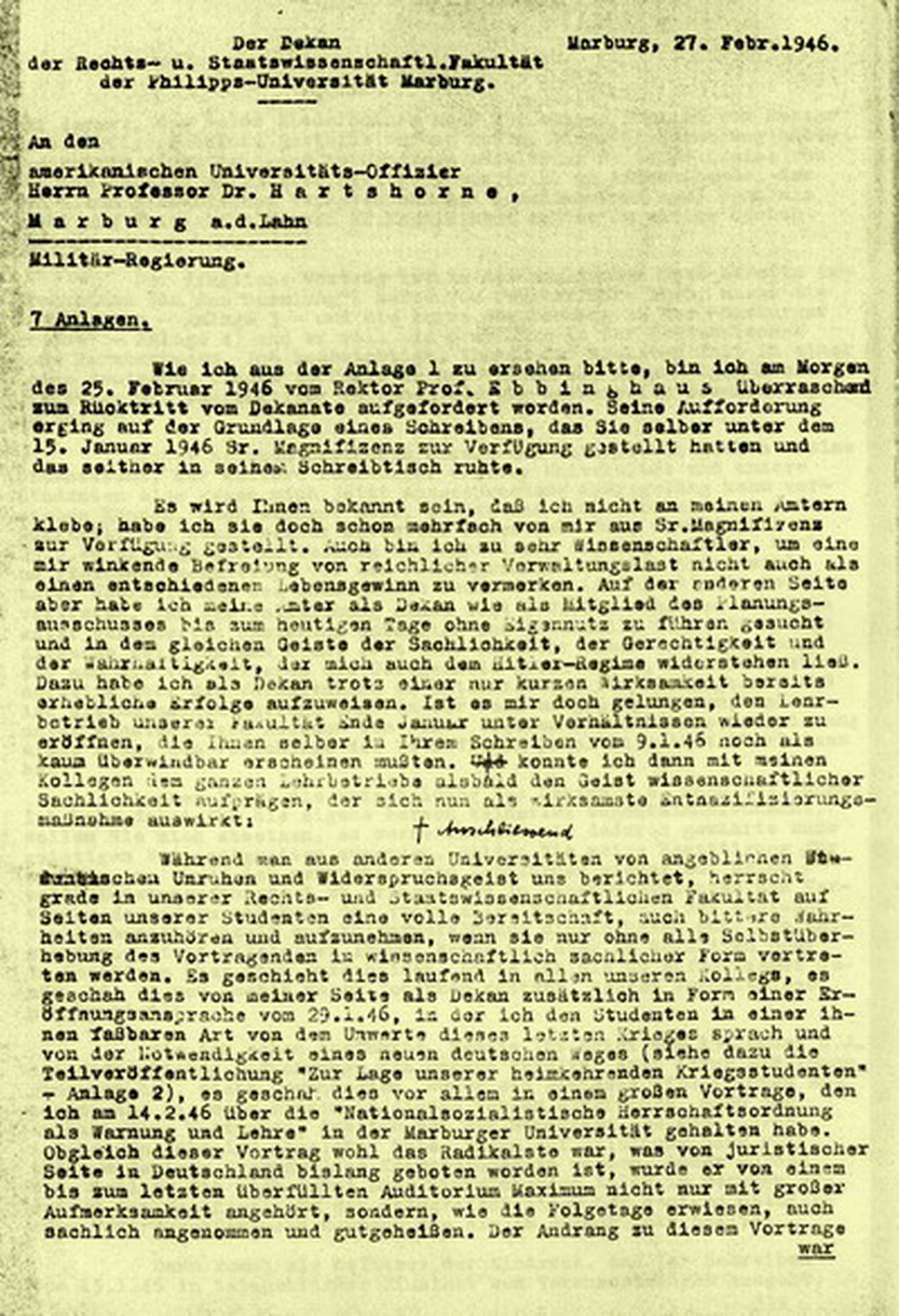 Bild zum Dokument Brief Fritz von Hippels an Edward Y. Hartshorne, 27. Februar 1