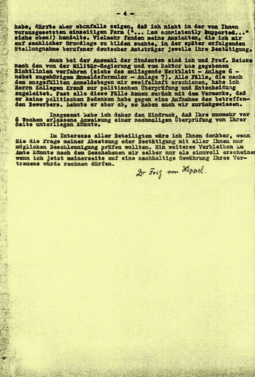 Bild zum Dokument Brief Fritz von Hippels an Edward Y. Hartshorne, 27. Februar 1