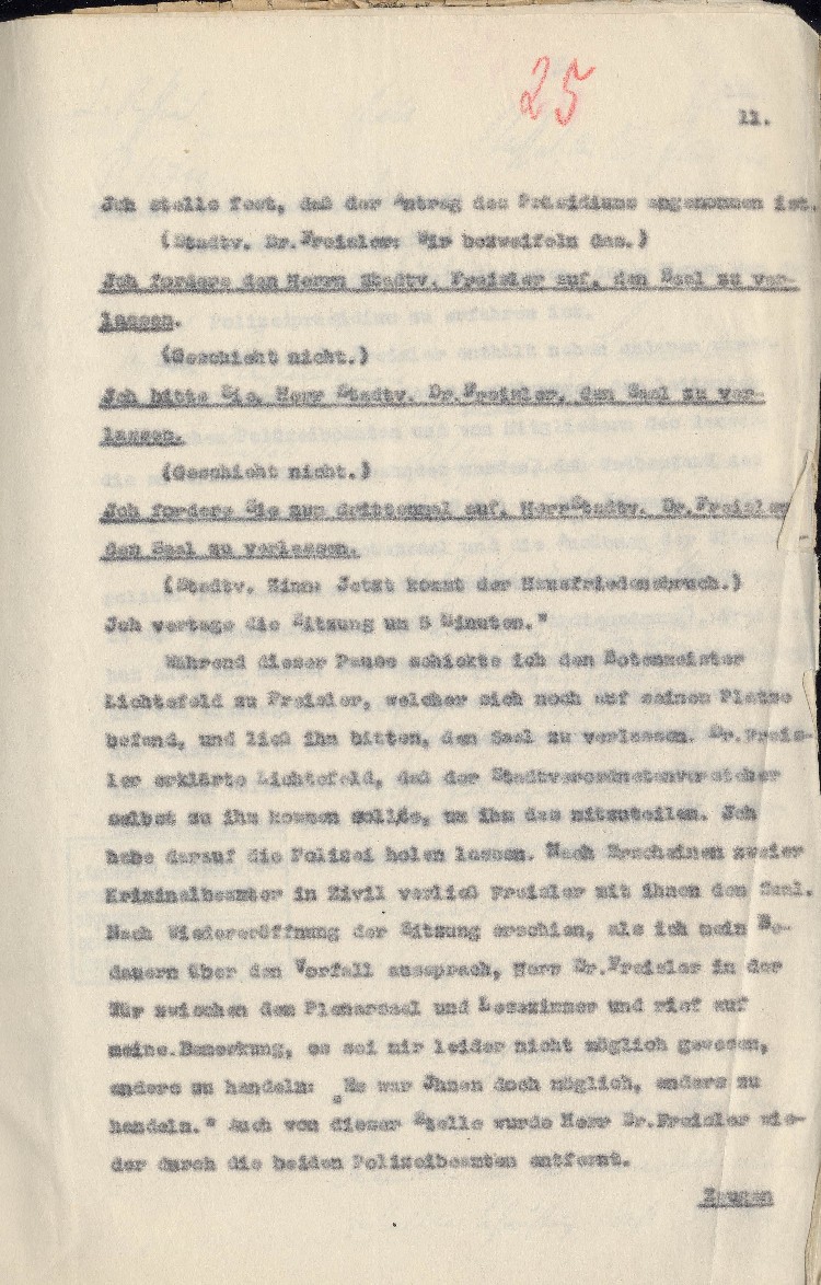 Bild zum Dokument Strafantrag des Stadtverordnetenvorstehers Kassel Hofacker geg