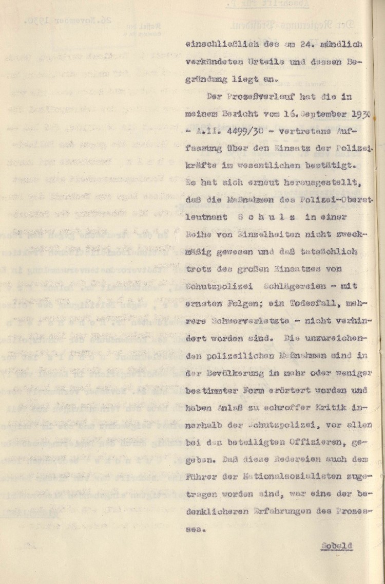 Bild zum Dokument Berichtserstattung zum Verlauf des Freisler-Prozesses an den p