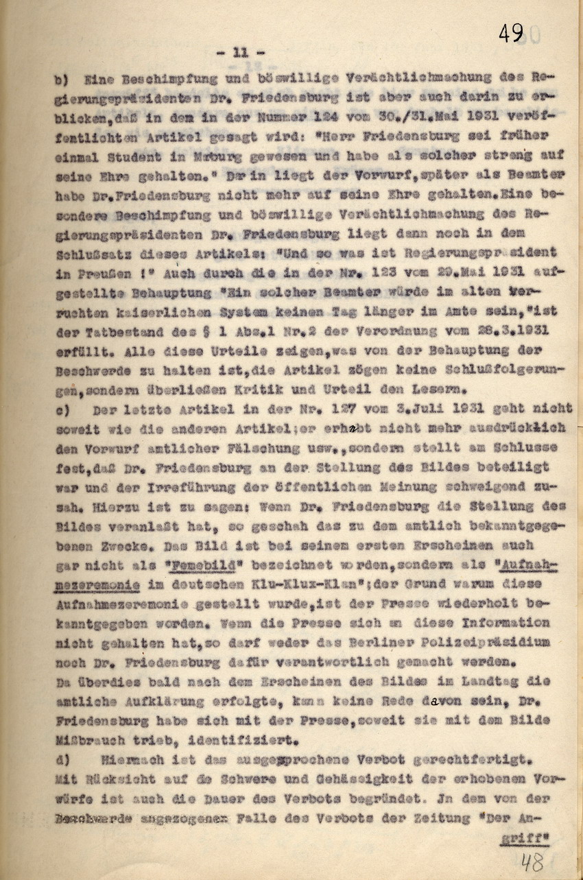 Bild zum Dokument Gerichtsurteil: Veröffentlichungsverbot der nationalsozialisti