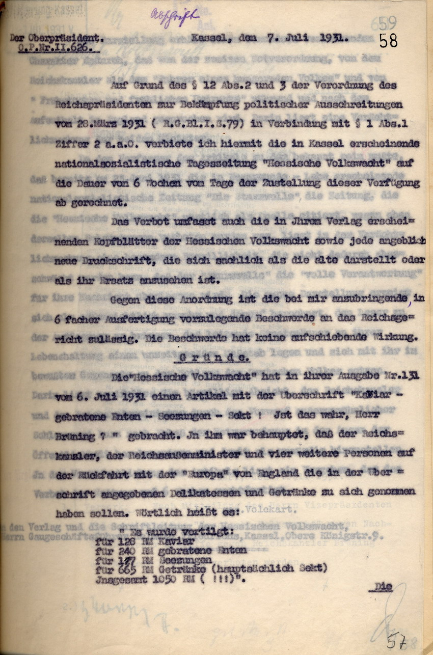 Bild zum Dokument Offizielles Veröffentlichungsverbot der nationalsozialistische