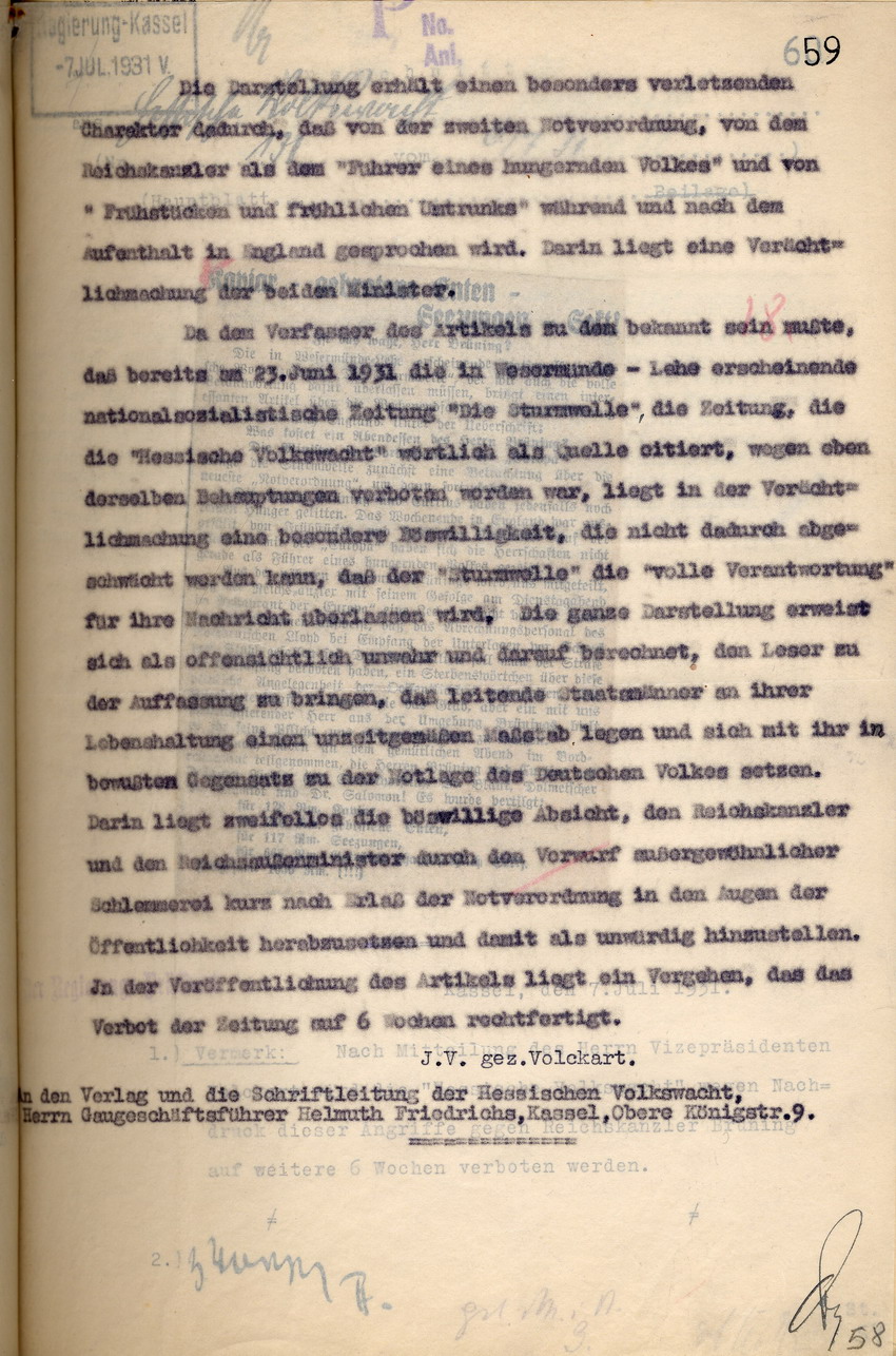 Bild zum Dokument Offizielles Veröffentlichungsverbot der nationalsozialistische