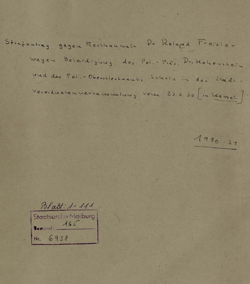 Aktendeckel Bild zum Dokument Amtliche Korrespondenz über die stenographische Niederschrift