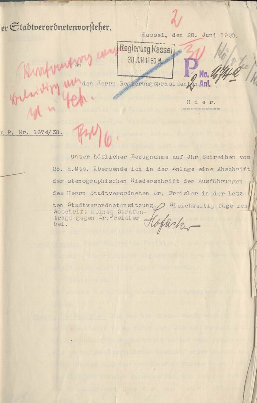 Korrespondenz (2) Bild zum Dokument Amtliche Korrespondenz über die stenographische Niederschrift