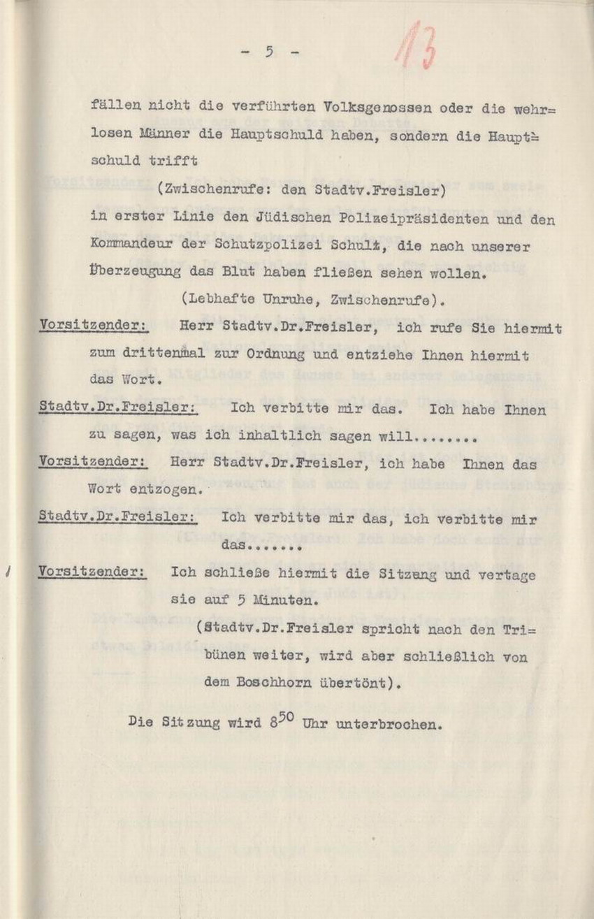 Bild zum Dokument Stenographische Niederschrift der Stadtverordnetenvesammlung i