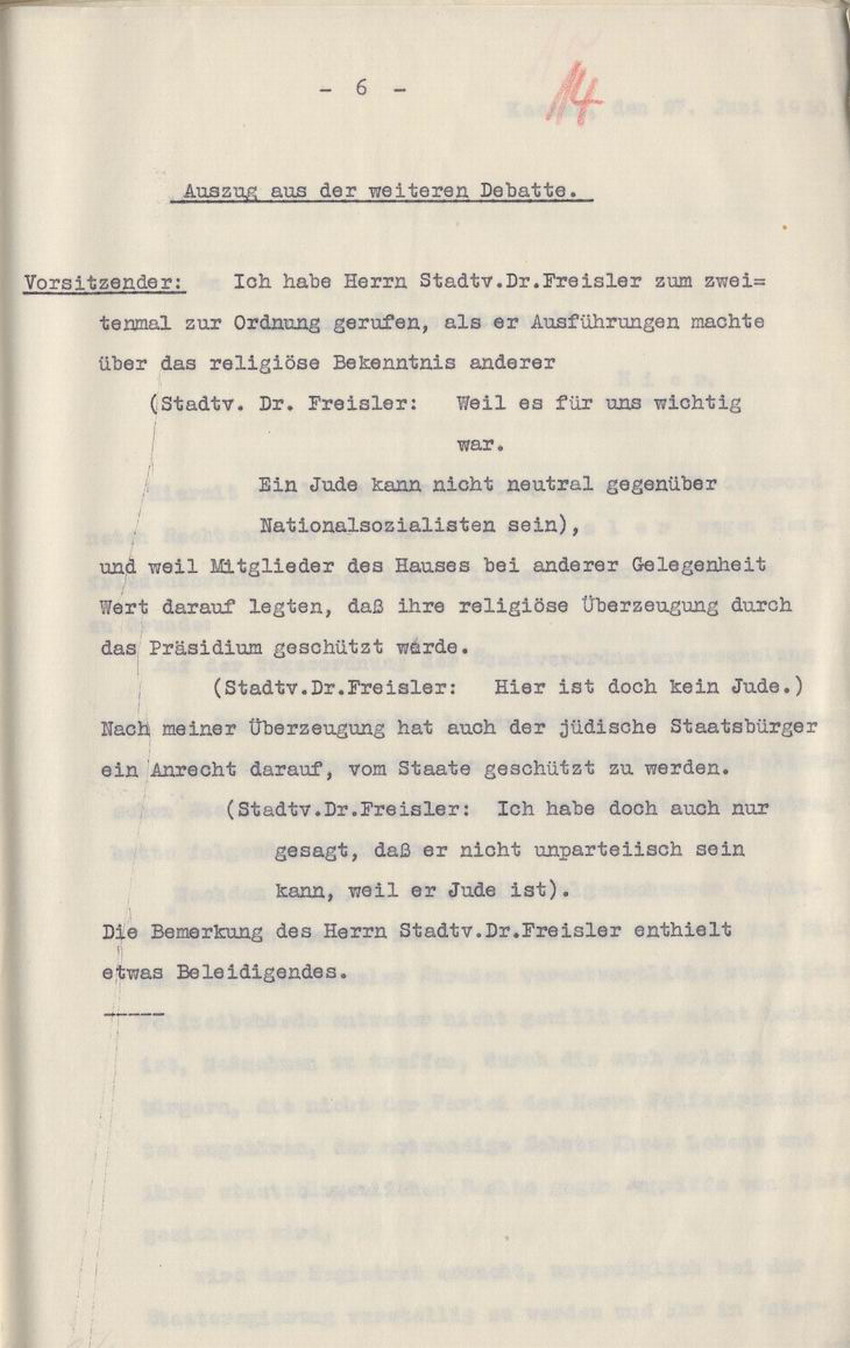 Bild zum Dokument Stenographische Niederschrift der Stadtverordnetenvesammlung i