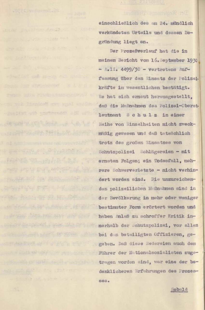 Bild zum Dokument Bericht des Regierungspräsidenten an den Preußischen Minister