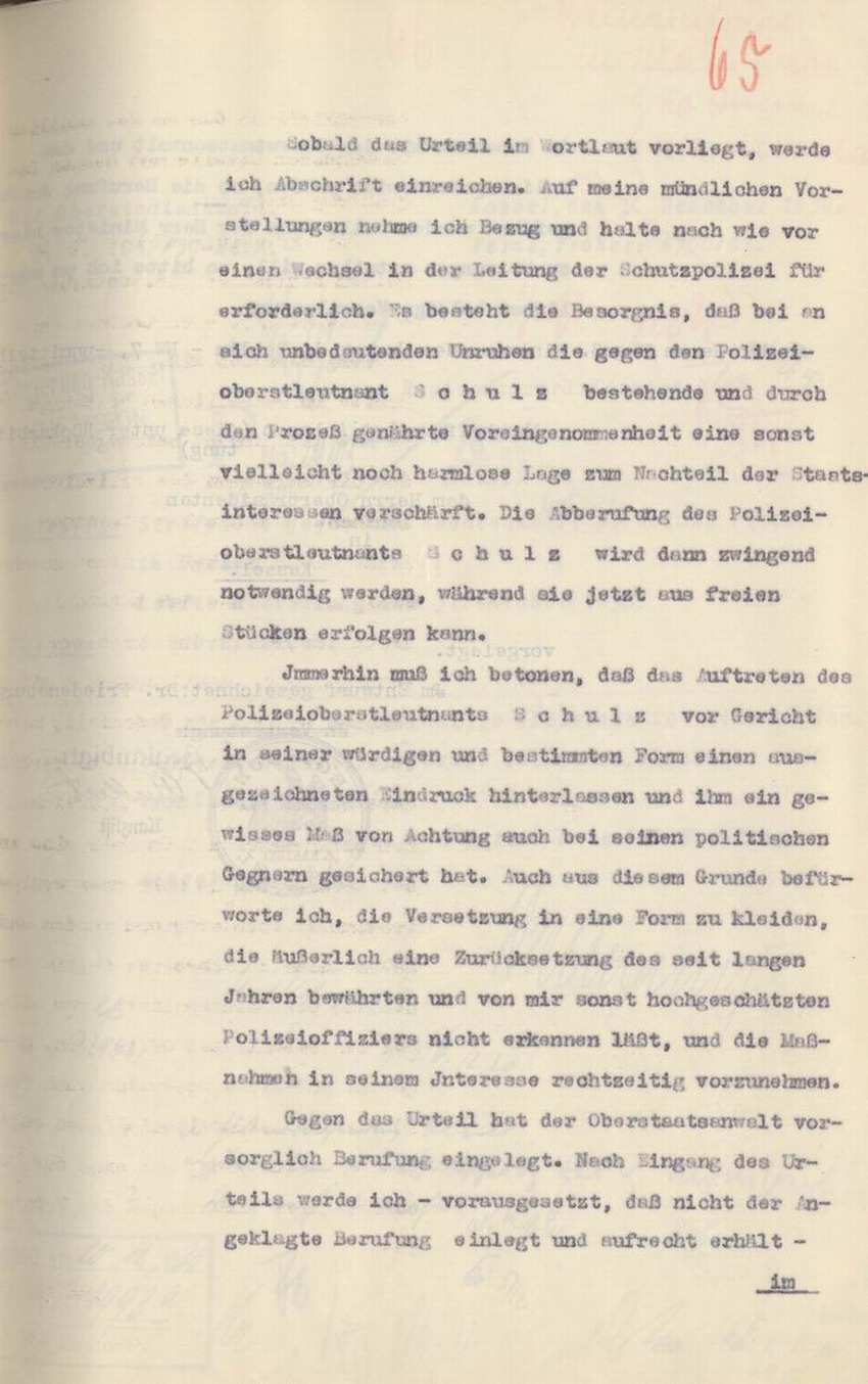 Bild zum Dokument Bericht des Regierungspräsidenten an den Preußischen Minister