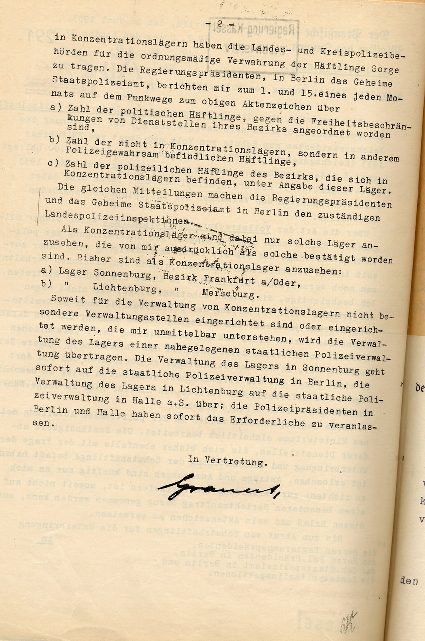 Schreiben Innenminister (2) Bild zum Dokument Schreiben des Innenministers mit Anweisungen zur Vollstreckung