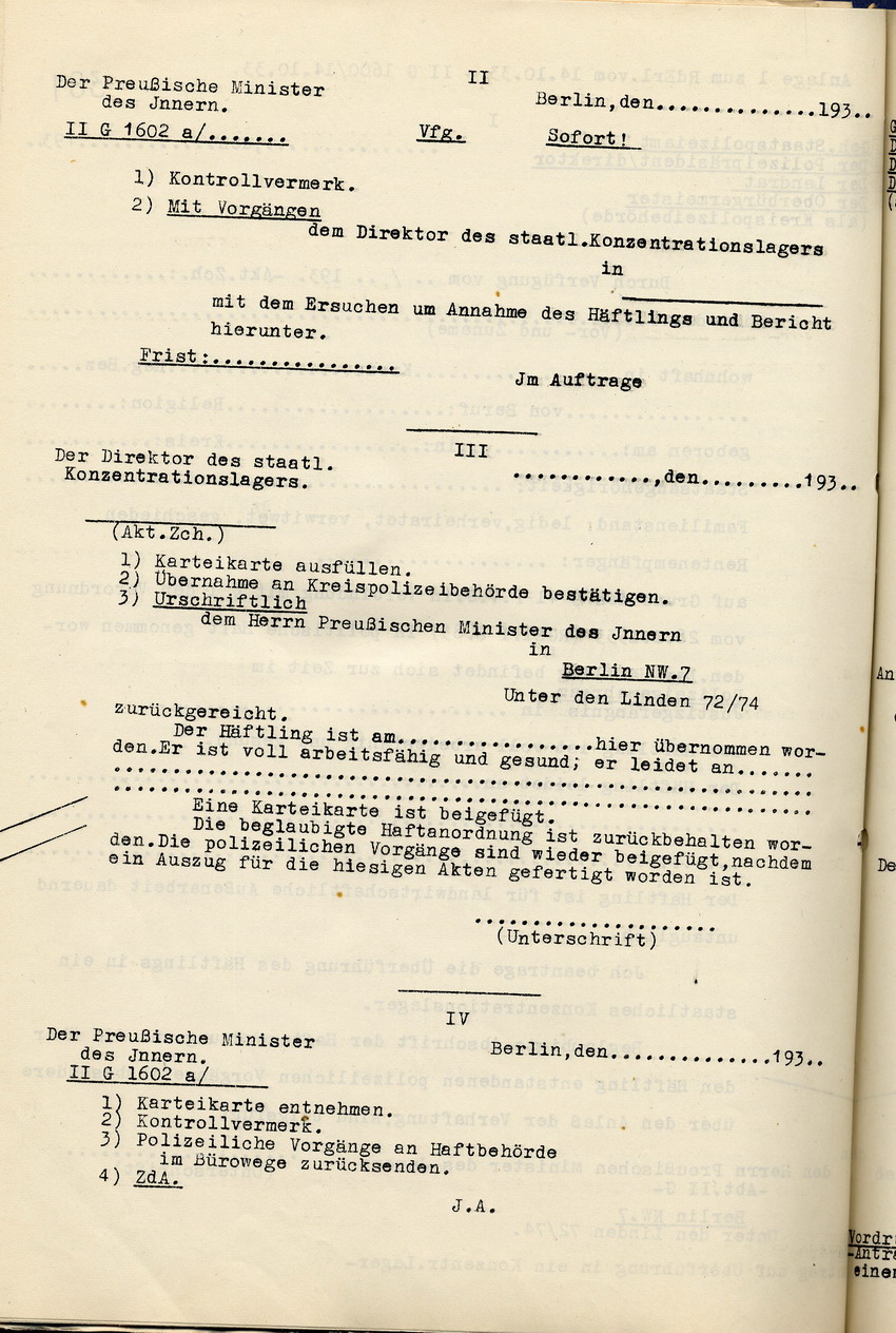 Überführungsantrag (2) Bild zum Dokument Erste Anlage zu den Bestimmungen des Innenministers zur Vollst