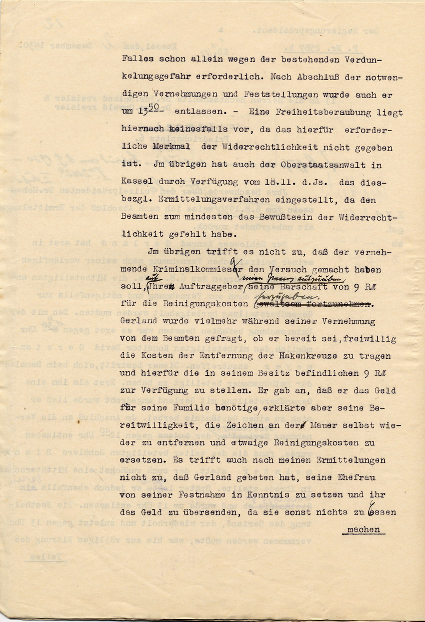 Bild zum Dokument Der Regierungspräsident an die Anwaltskanzlei Freisler: Zurück