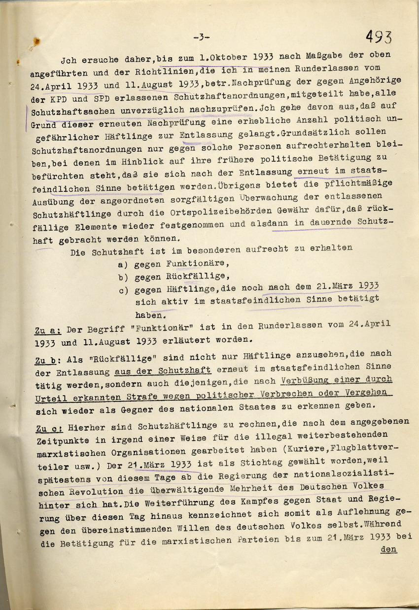 Überprüfung Schutzhaftmaßnahmen (3) Bild zum Dokument Anordnung des Innenministers zur Überprüfung der Schutzhaftord