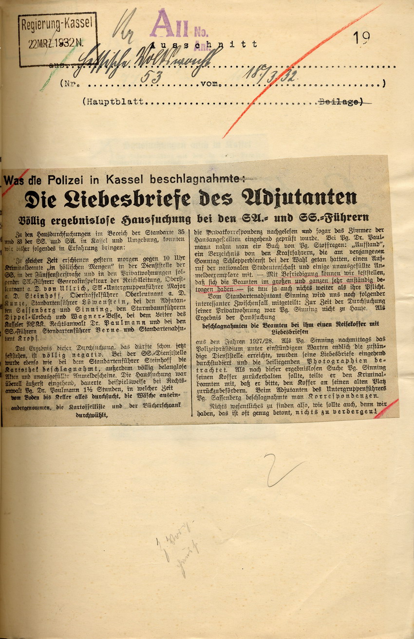 "Hessische Volkswacht" (2) Bild zum Dokument Pressekommentare aus der "Hessischen Volkswacht" über die Haus