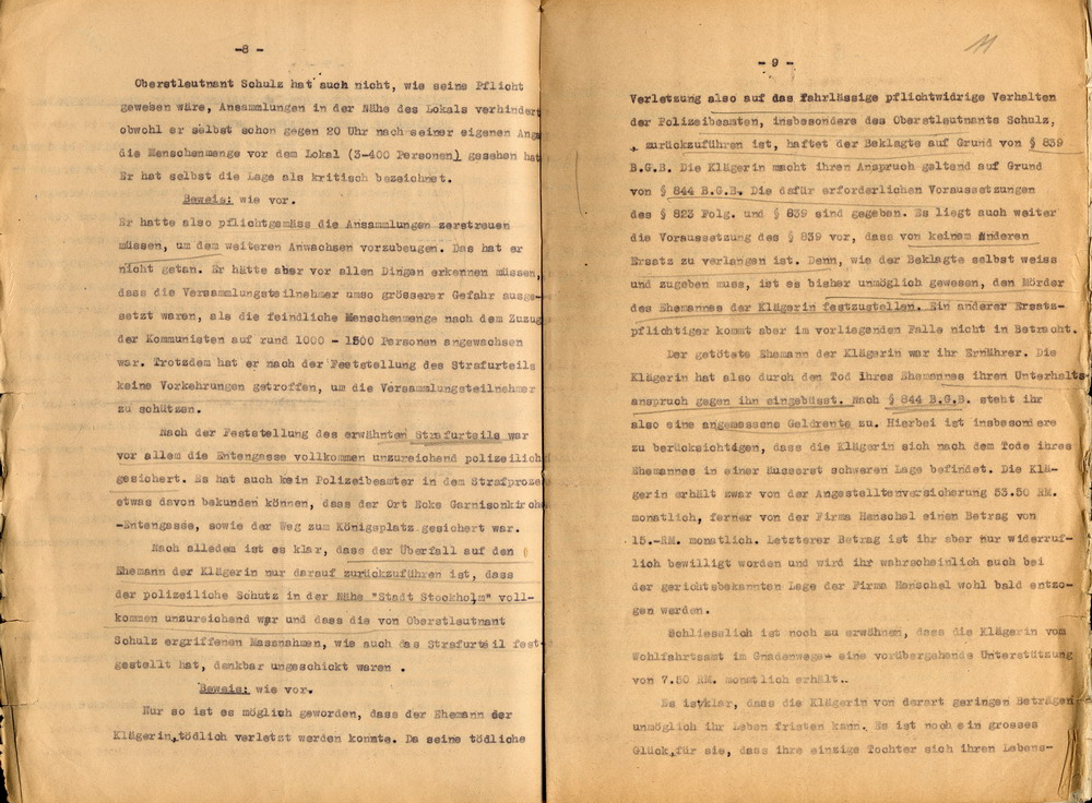 Bild zum Dokument Anwälte Freisler: Klageschrift der Witwe Elfriede Messerschmid