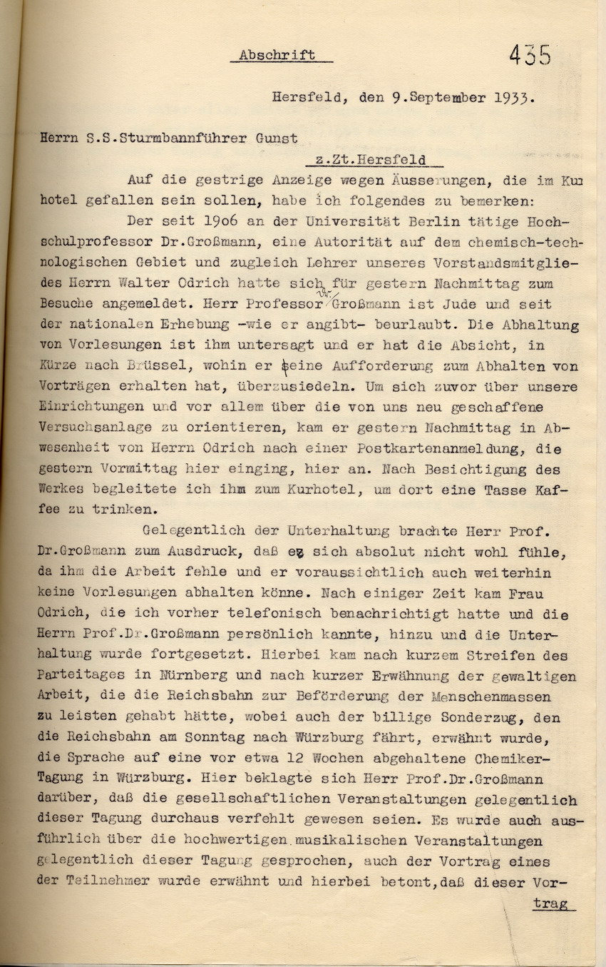 Stellungnahme Sauer (1) Bild zum Dokument Stellungnahme Gustav Sauers zu dem Gespräch zwischen ihm und d