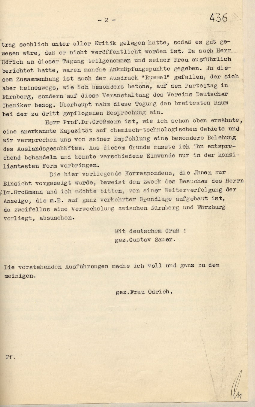 Stellungnahme Sauer (2) Bild zum Dokument Stellungnahme Gustav Sauers zu dem Gespräch zwischen ihm und d