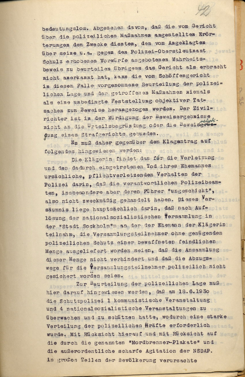 Bild zum Dokument Stellungnahme des Regierungspräsidenten im Verfahren der Witwe