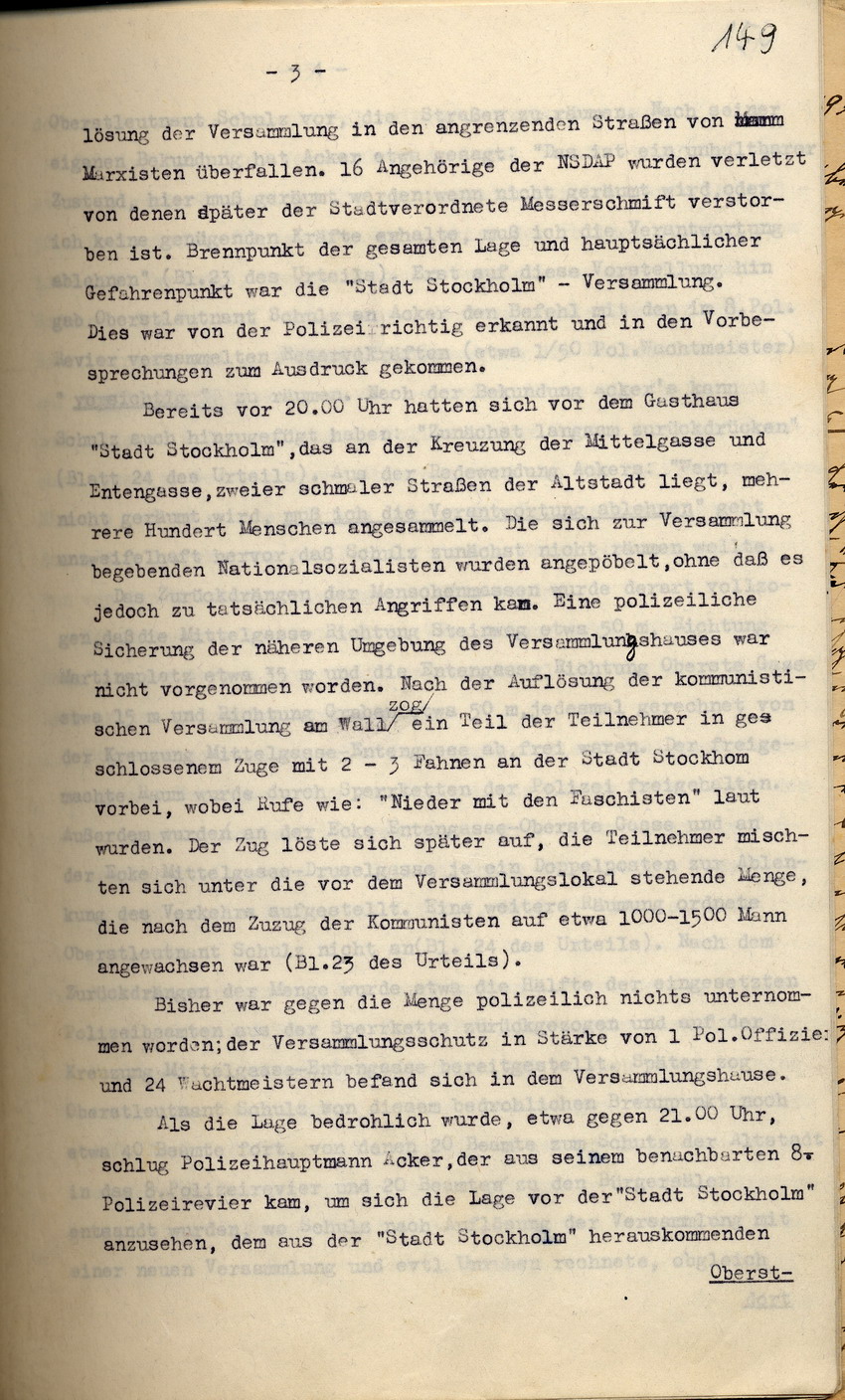 Bild zum Dokument Polizei-Oberstleutnant Pfeffer-Wildenbruch: Den Amtsvorgänger