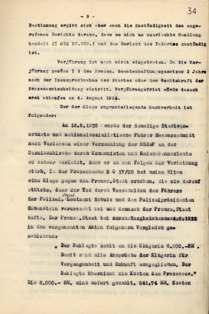 Bild zum Dokument Anwaltskanzlei Rocholl: Klageschrift an das Landgericht Kassel