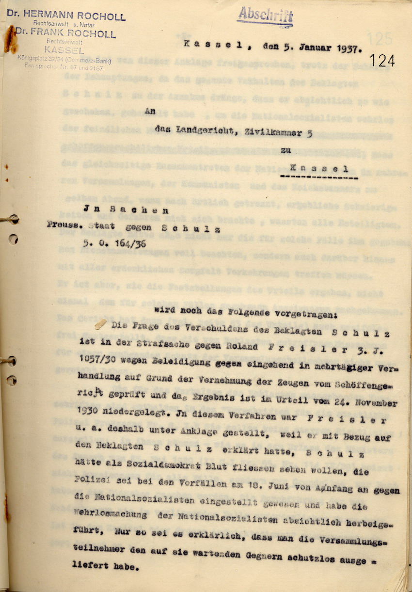 Bild zum Dokument Anwaltskanzlei Rocholl: Erwiderung auf den Schriftsatz des Rec