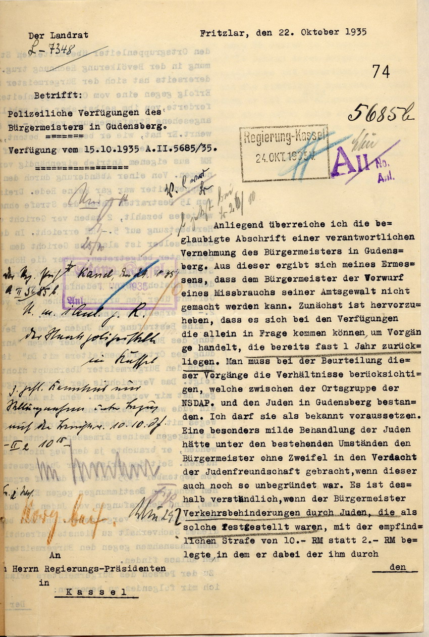 Reaktion Landrat (1) Bild zum Dokument Reaktion des Landrates auf die Beschwerde gegen den Bürgermeis