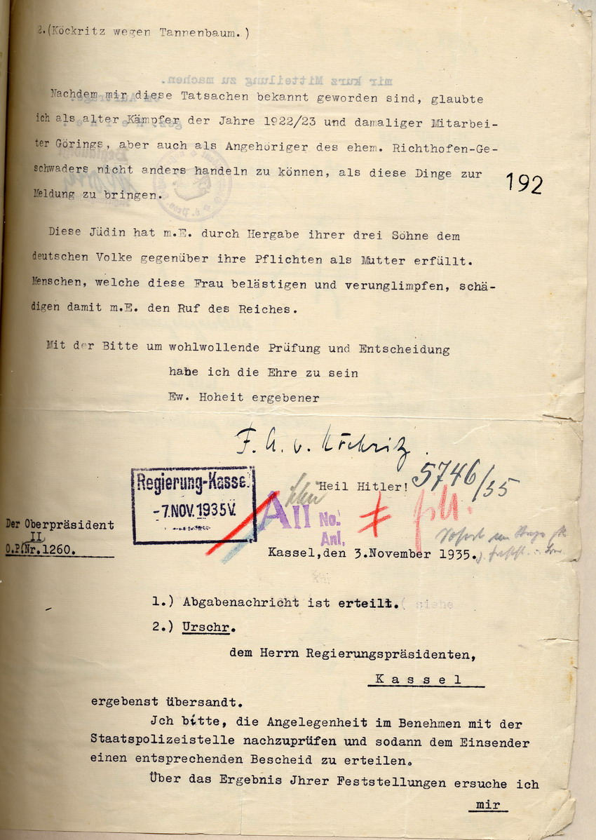 Beschwerde von Köckritz (2) Bild zum Dokument Beschwerde des Freiherrn von Köckritz über die Diskriminierung