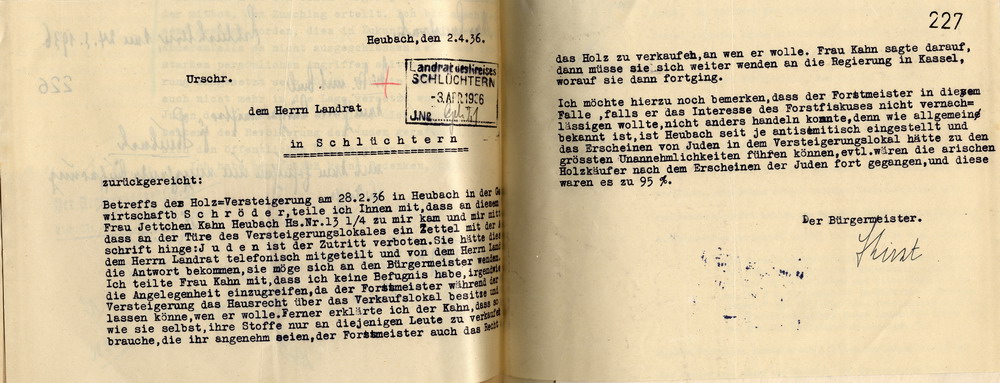 Mitteilung Bürgermeister Bild zum Dokument Mitteilung des Bürgermeisters zu der Beschwerde, dass jüdische