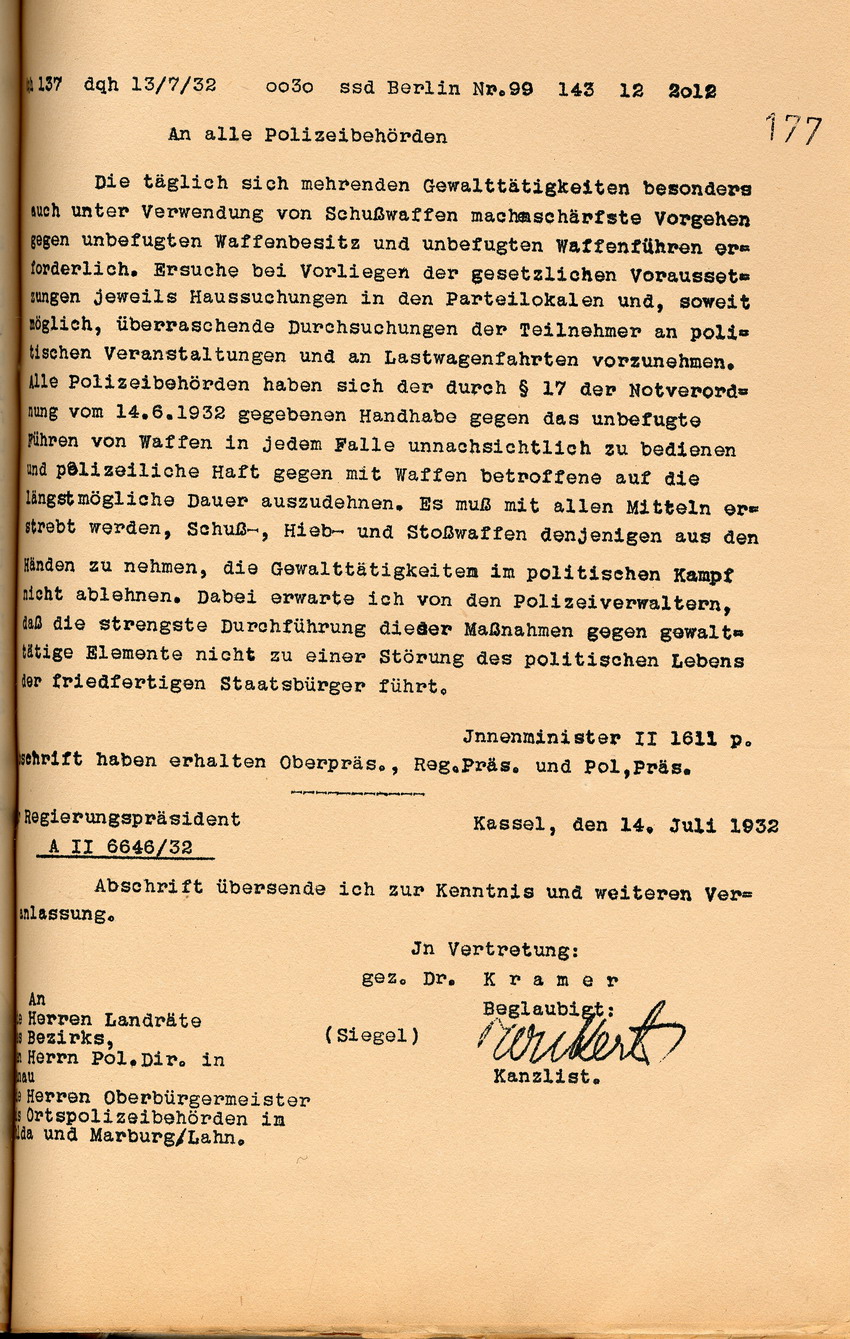Anordnung (2) Bild zum Dokument Anordnung des Innenministers gegen unerlaubten Waffenbesitz sc