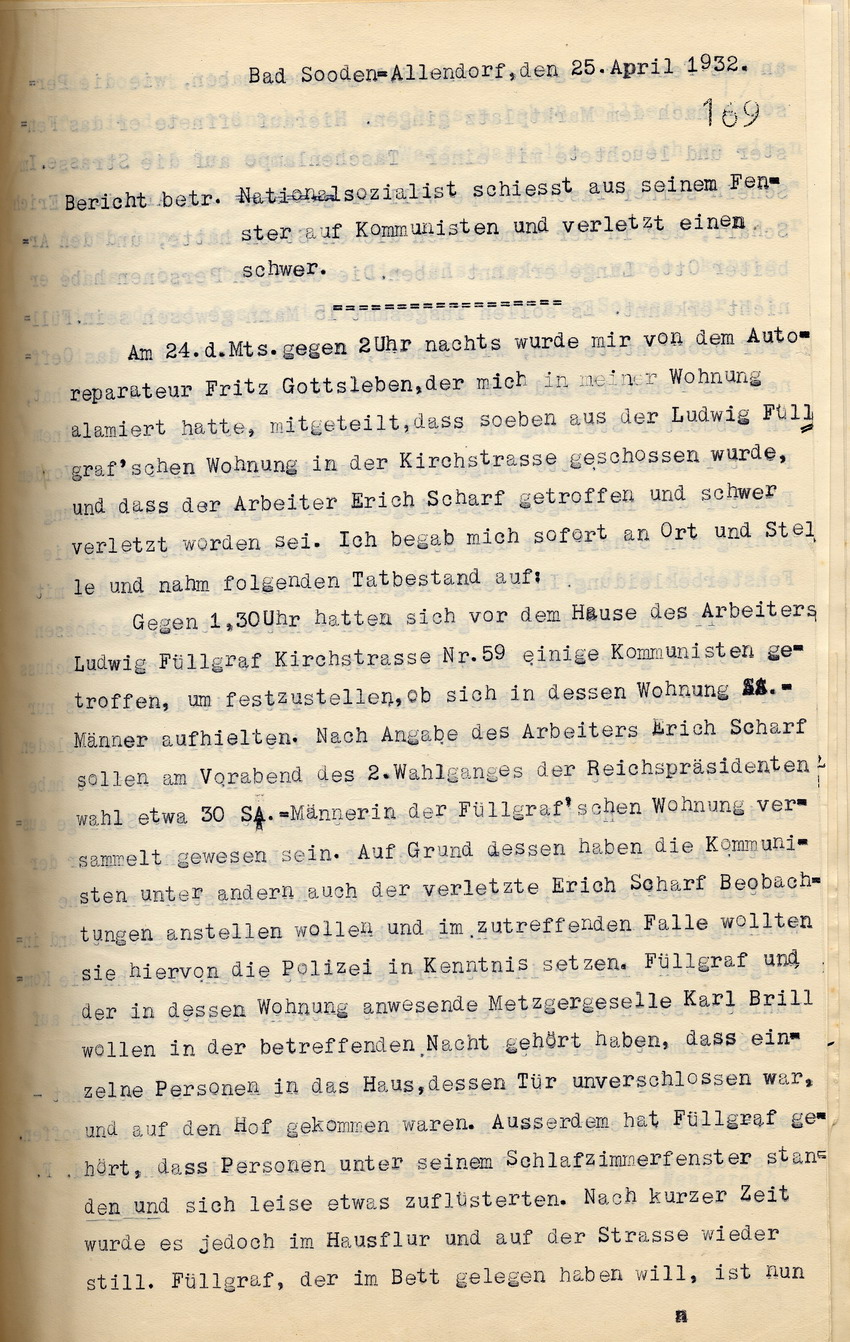 Polizeibericht (1) Bild zum Dokument Bericht der Polizei über einen Zwischenfall zwischen Nationals