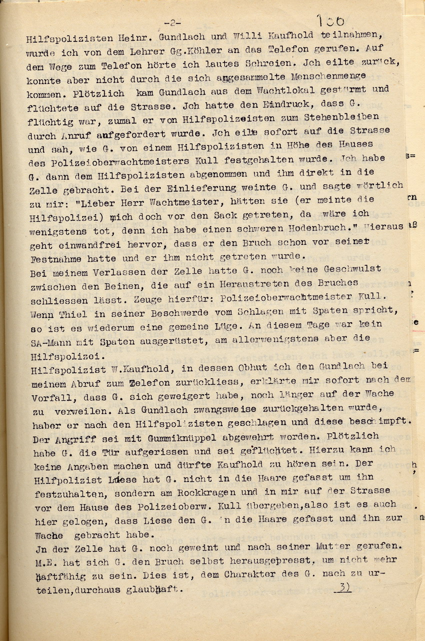 Stellungnahme Zink (2) Bild zum Dokument Stellungnahme des Polizeioberwachtmeisters Zink zu der Beschwe
