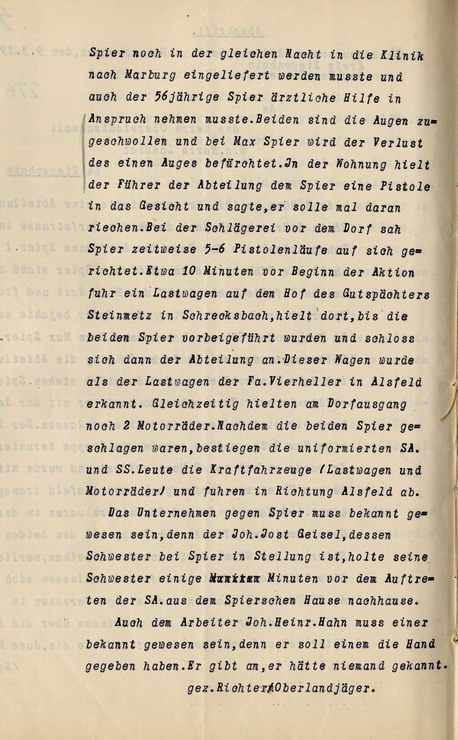Bericht (2) Bild zum Dokument Bericht des Oberlandjägers Richter über die Misshandlung von z
