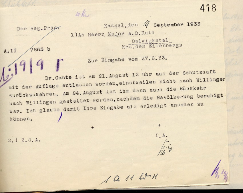 Mitteilung Regierungspräsident Bild zum Dokument Mitteilung des Regierungspräsidenten über die Entlassung Dr. G