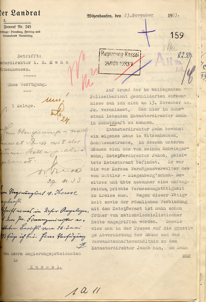 Bericht Landrat (1) Bild zum Dokument Bericht des Landrates über die Ausschreitungen gegen Katasterd