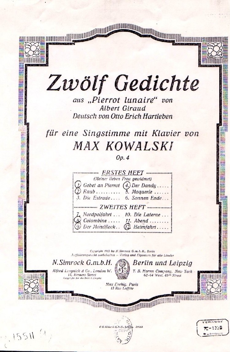 Bild zum Dokument Titelblatt eines Liederhefts
