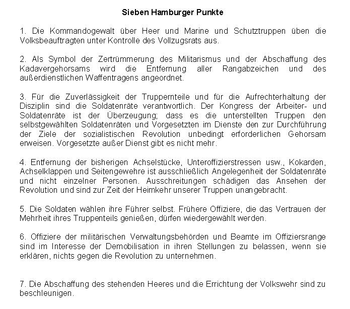Hamburger Punkte auf dem Reichsrätekongress