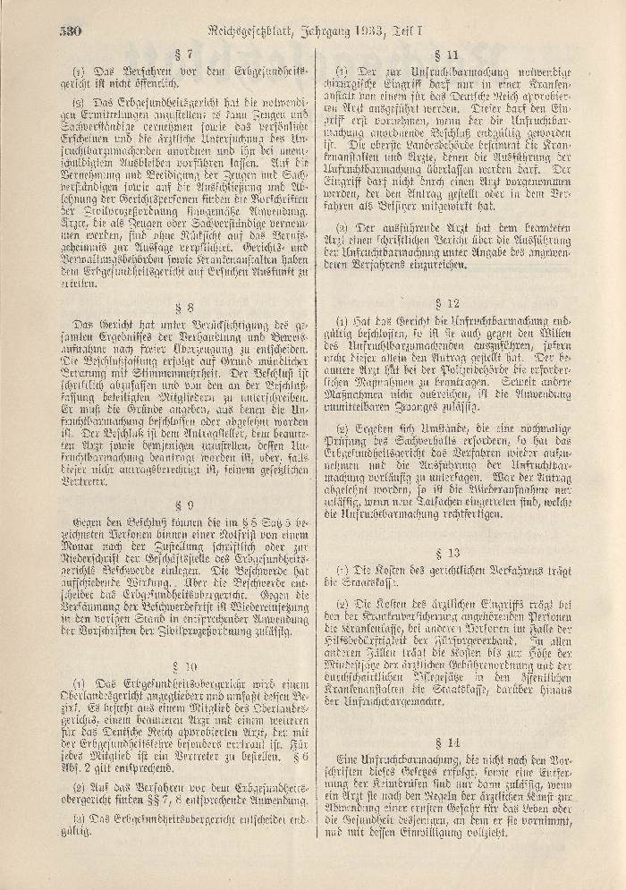 Bild zum Dokument Gesetz zur Verhütung erbkranken Nachwuchses