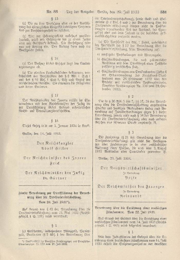 Bild zum Dokument Gesetz zur Verhütung erbkranken Nachwuchses