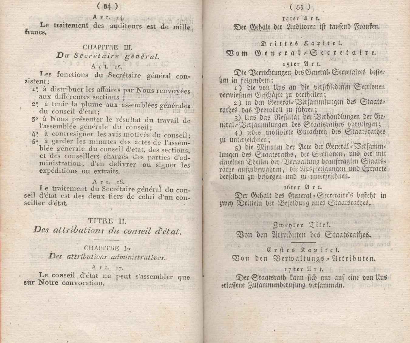 Königliches Dekret vom 24. Dezember 1807, welches das Reglement für den Staatsrath enthält.