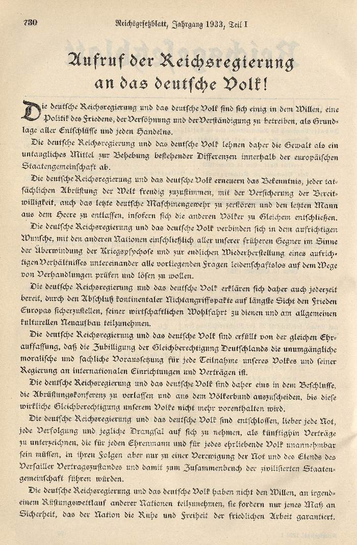 Bild zum Dokument Verordnung des Reichspräsidenten über die Auflösung bzw. die N