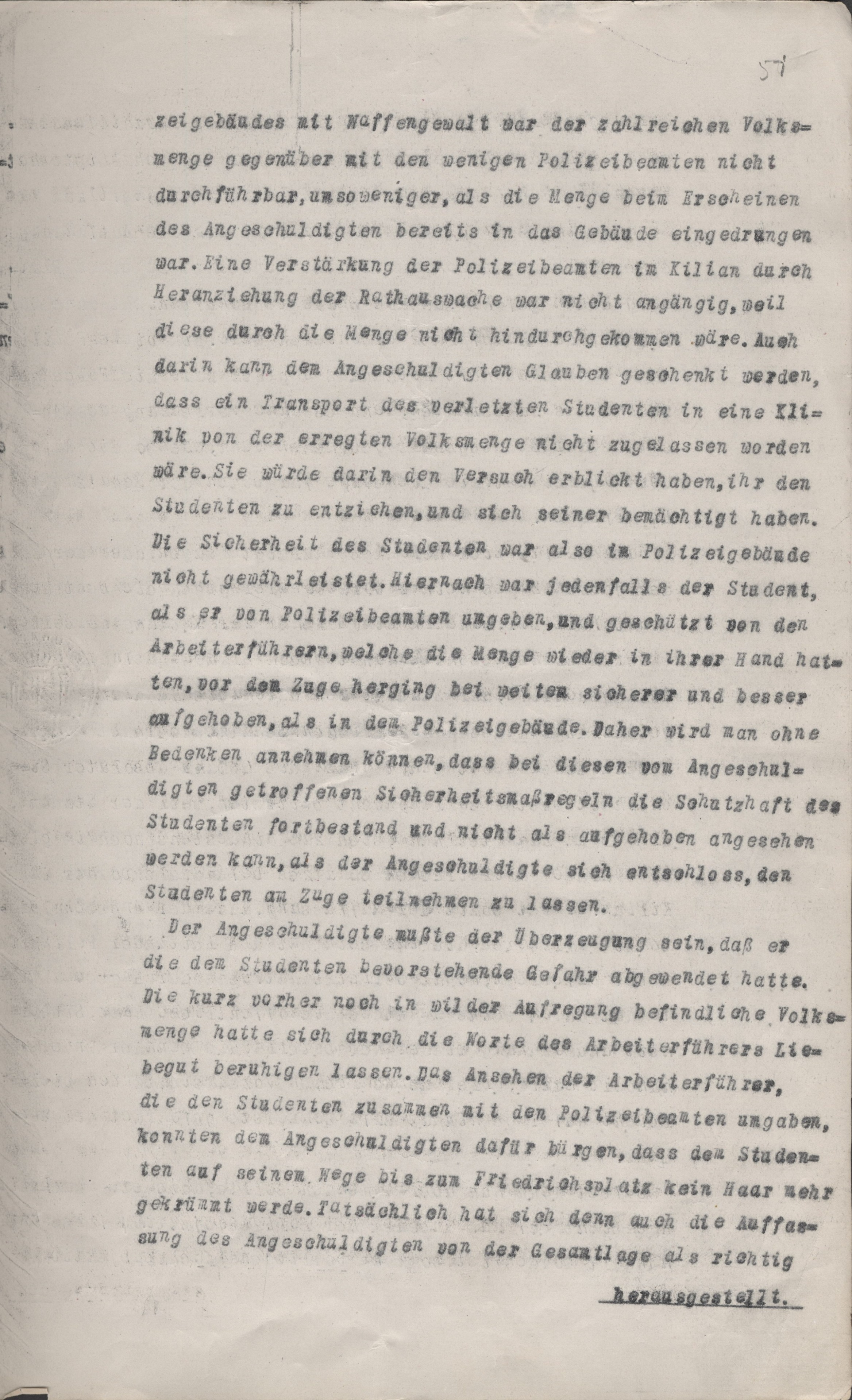 Urteil im Disziplinarverfahren gegen Polizeikommissar Karl Knauff vom 6. September 1922