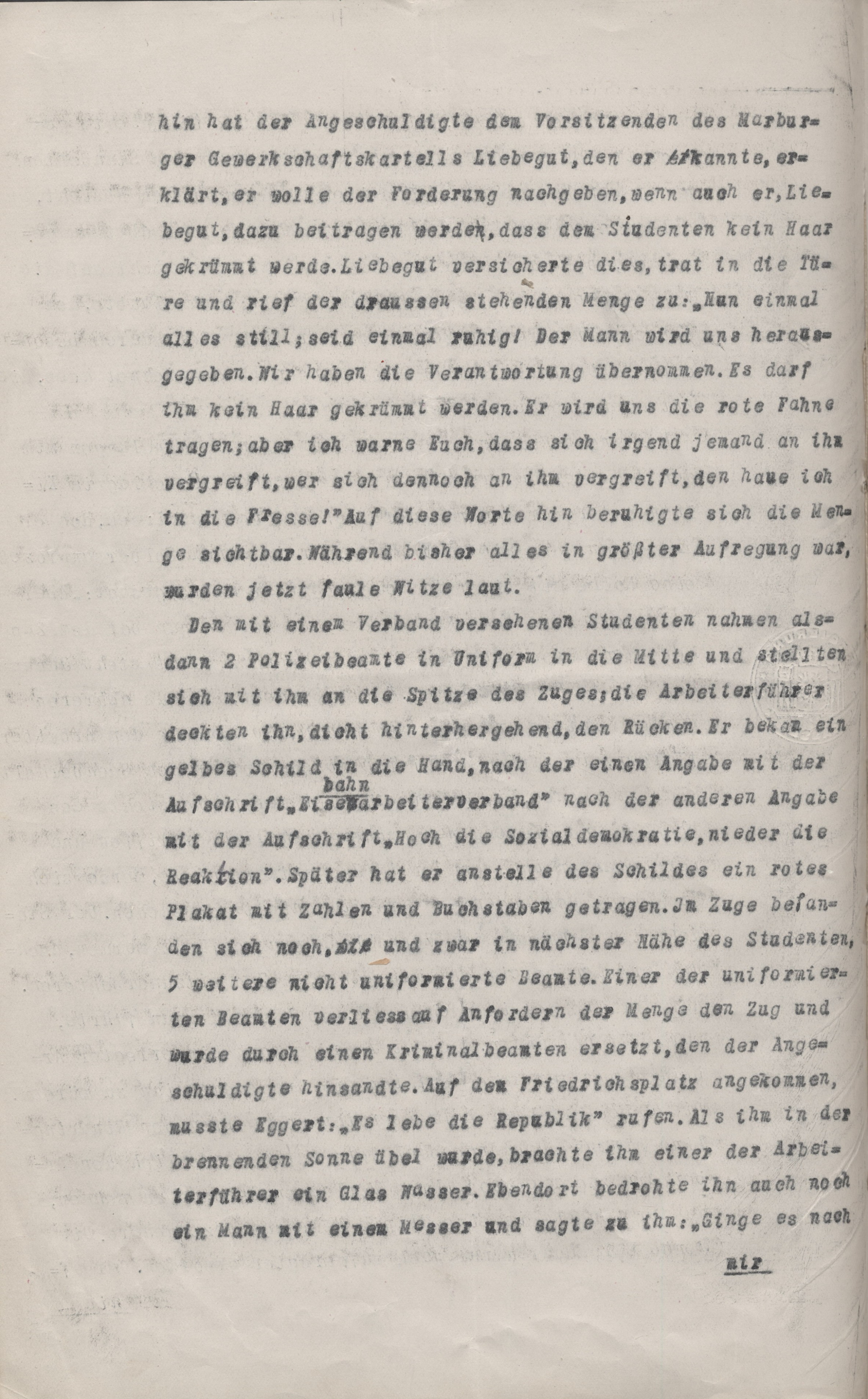 Urteil im Disziplinarverfahren gegen Polizeikommissar Karl Knauff vom 6. September 1922