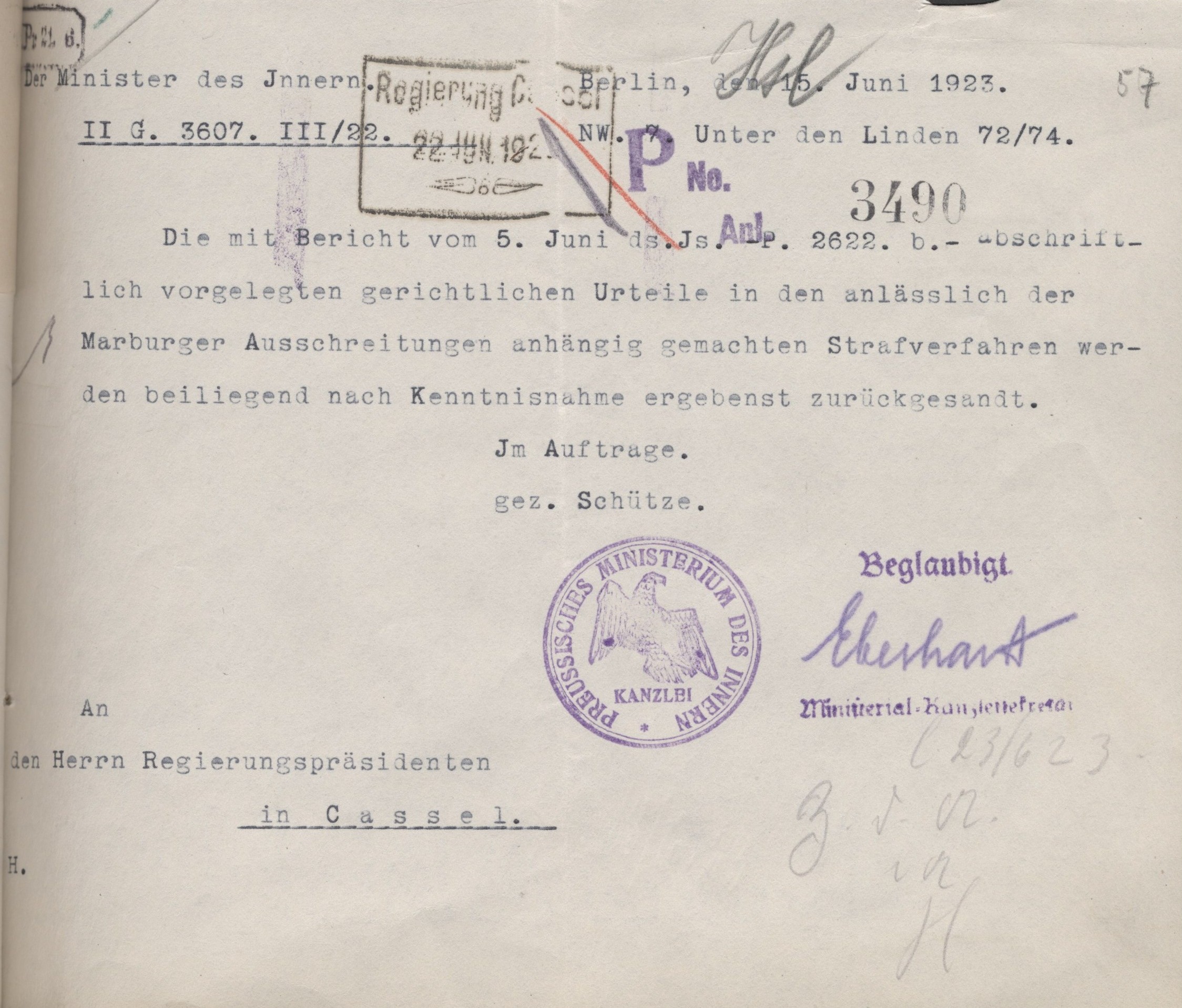 Verurteilung wegen Landfriedensbruchs vom 6. April 1923
